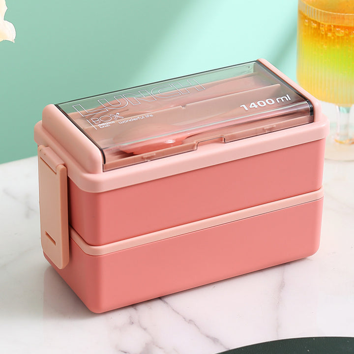 Multifunctional Food Storage Lunch Box with Built-In Utensil Set