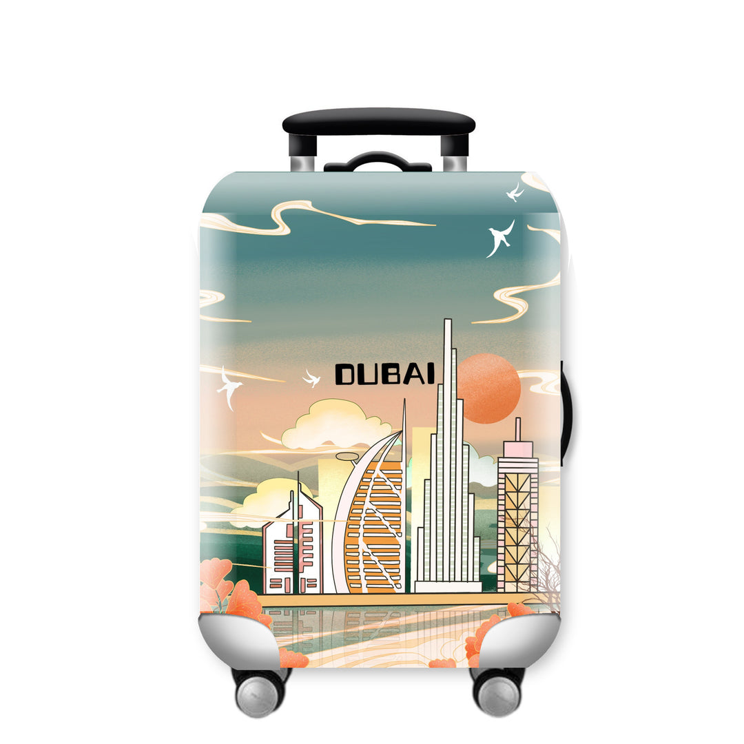 Women Hard Shell Suitcase with Urban Skyline Motif Kalsten