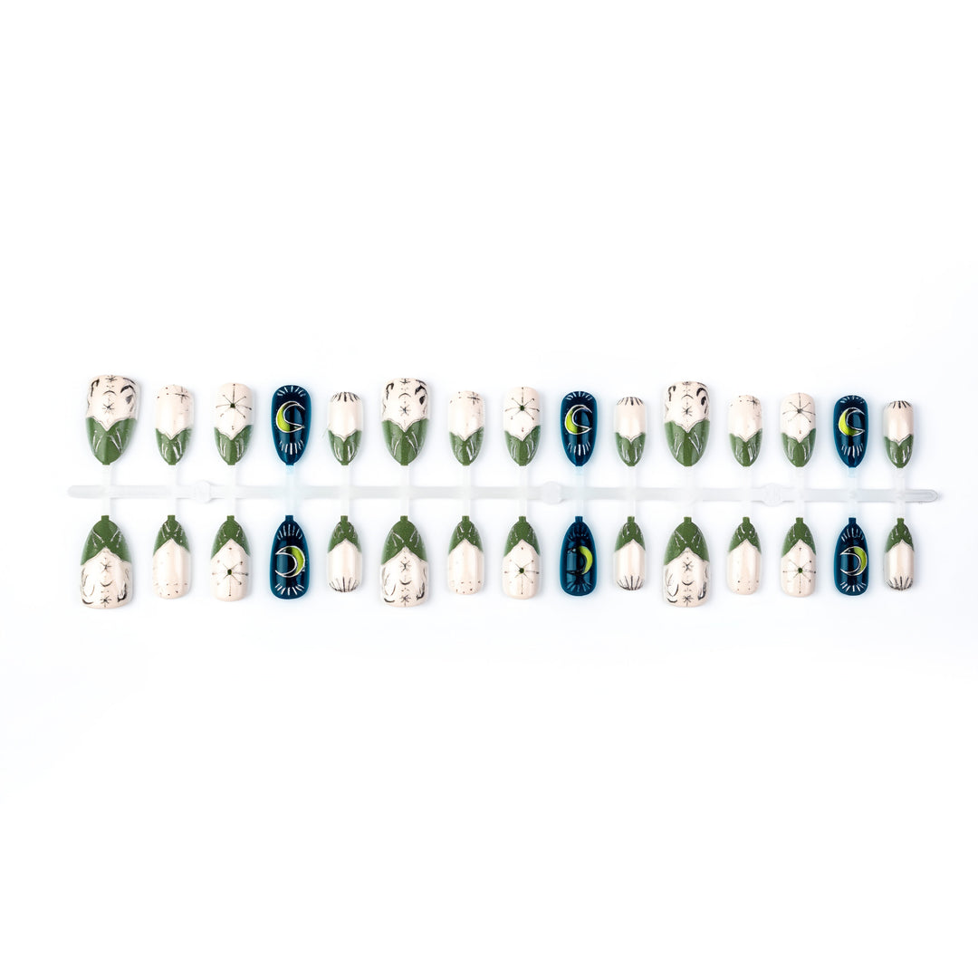 Artistic Nature-Inspired Press-On Nail Art Kalsten