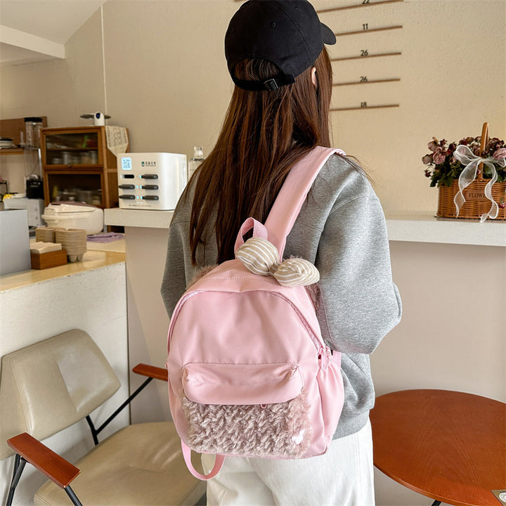 Backpack with Cute Animal Ear Design and Soft Fleece Application Kalsten