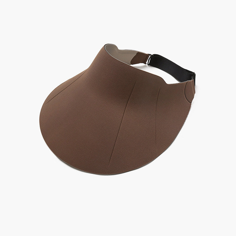 Oversized Curved-Brim Sun Visor with Adjustable Elastic Back Strap Kalsten