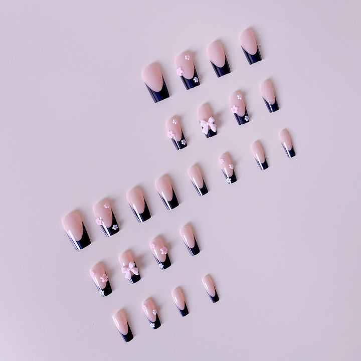 Artficial Nail Set with Floral Decorations Kalsten