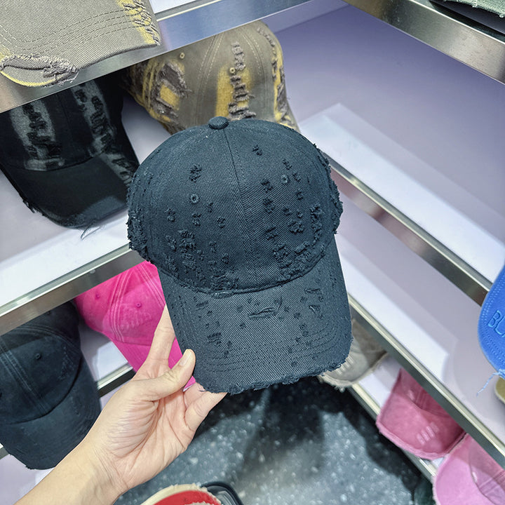 Women's Distressed Denim-Style Baseball Cap Kalsten