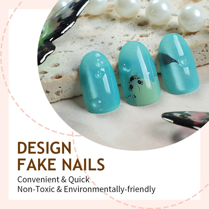 Artificial nail set with imaginative animal design Kalsten