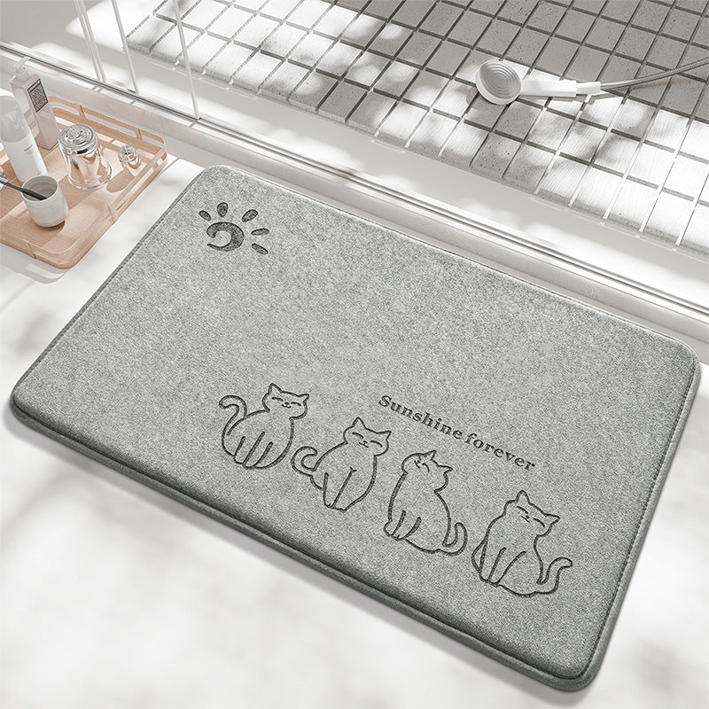 Playful Bunny Design Bath Mat Kalsten