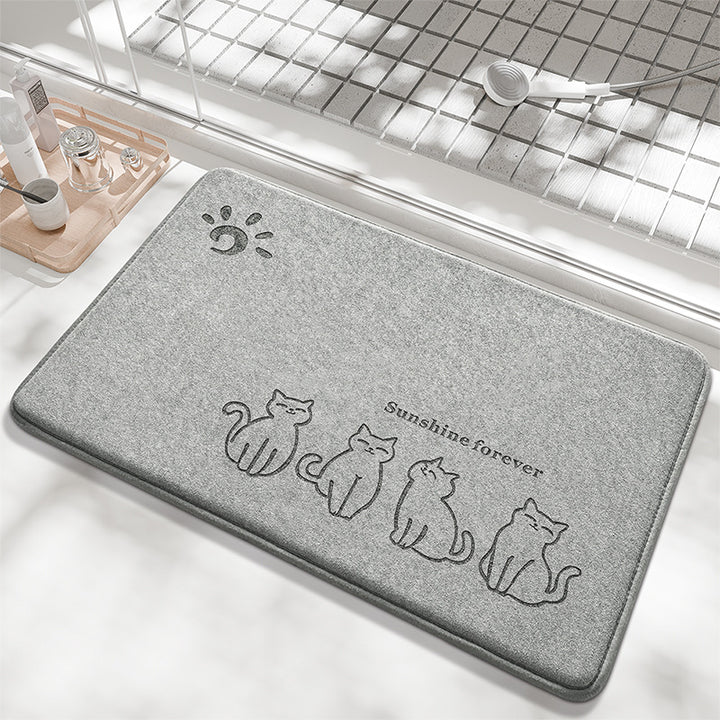 Playful Bunny Design Bath Mat Kalsten