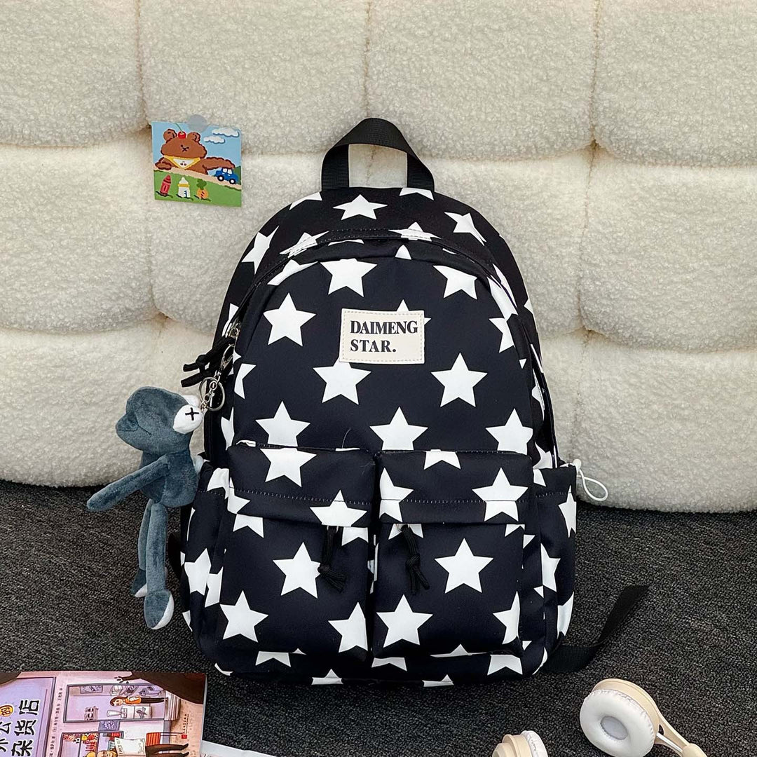 Star-Patterned Casual Backpack