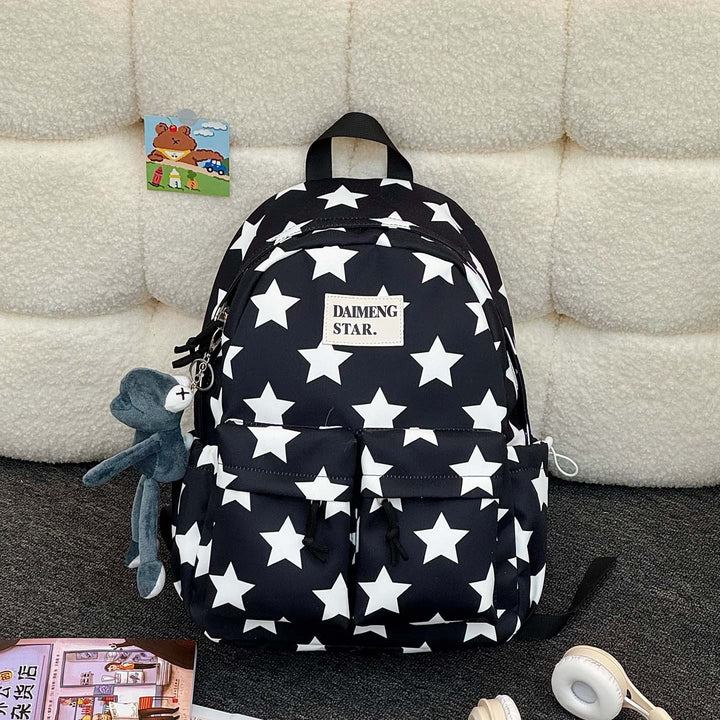 Star-Patterned Casual Backpack