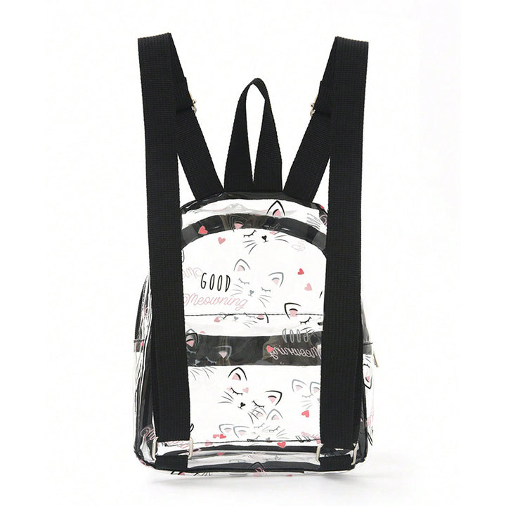 Women's Transparent Backpack with Cat Design Kalsten