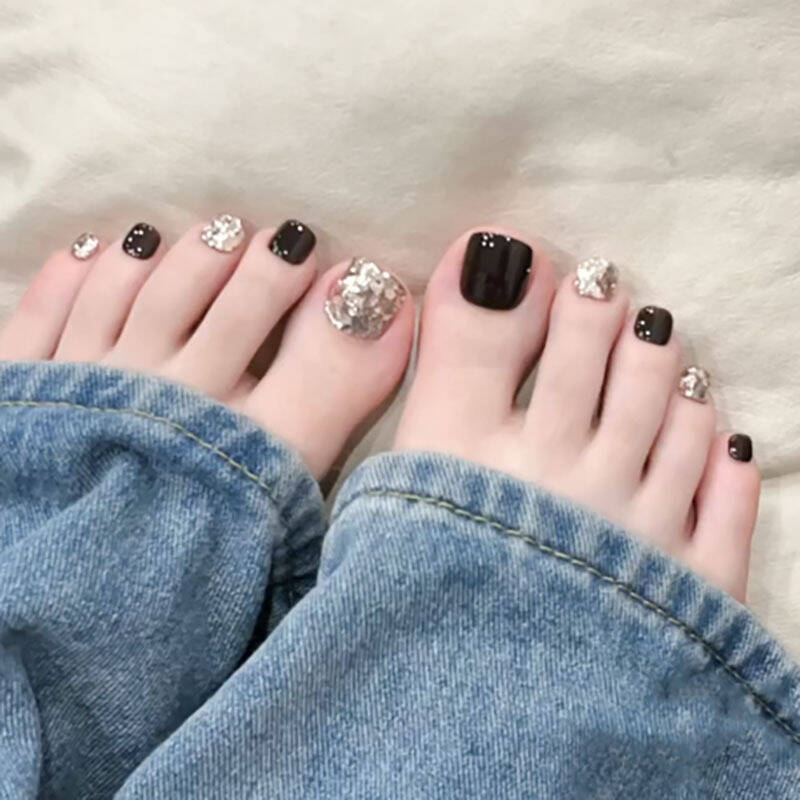 Decorative Press-On Pedicure Nail Set Kalsten