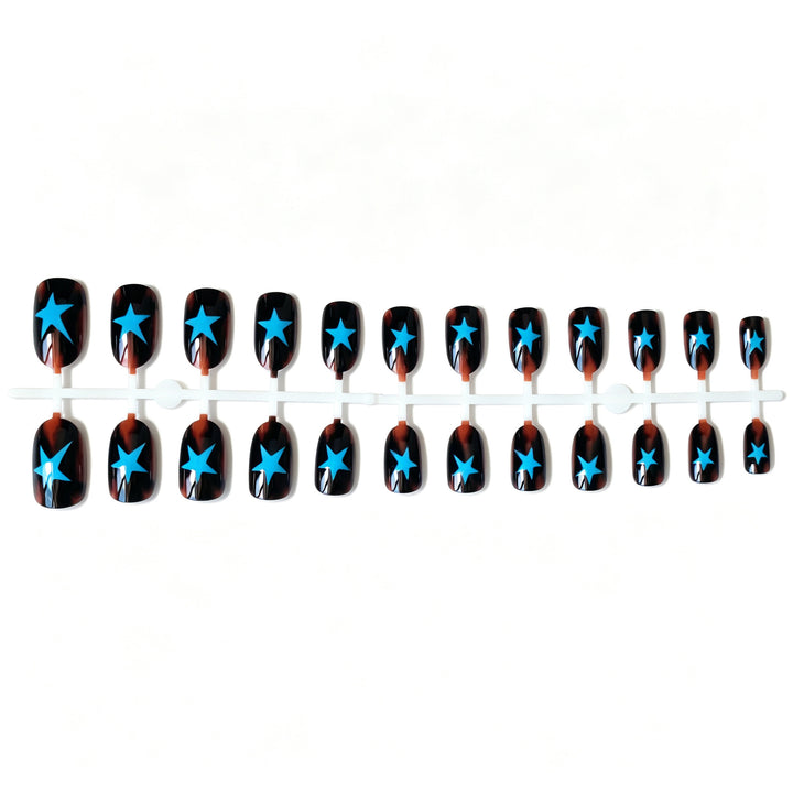 Artistic Star-Patterned Nail Art Set