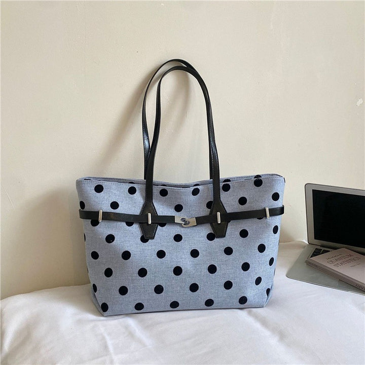 Polka Dot Canvas Tote Bag
