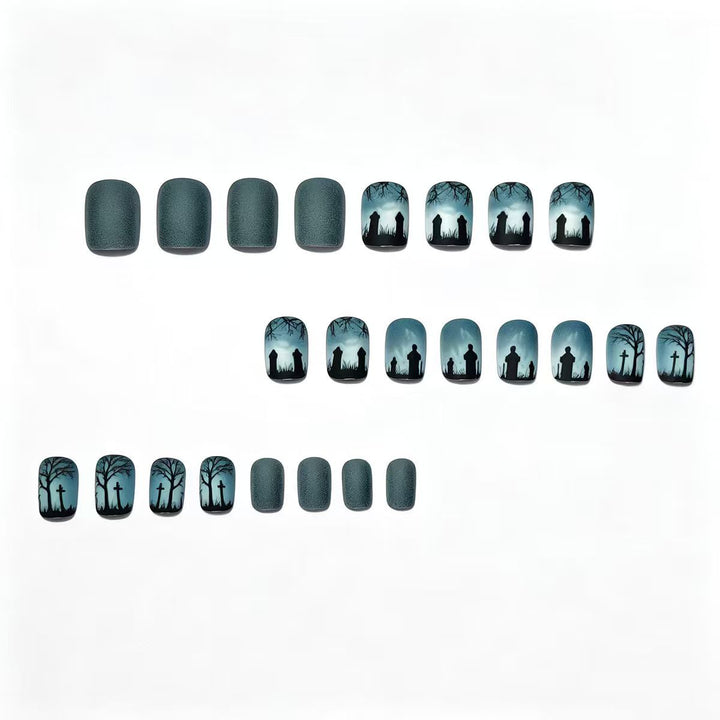 Creative nail art with dramatic tombstone design Kalsten