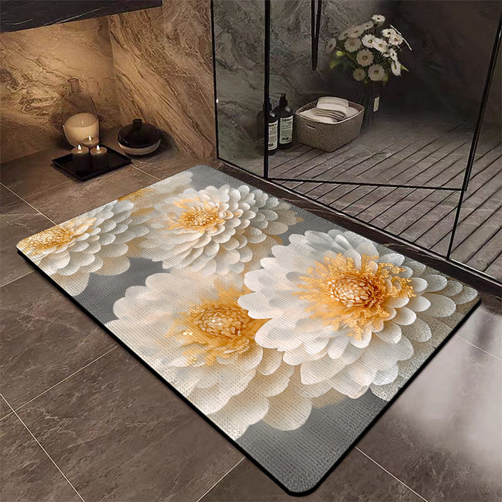 Elegant Floral Design Area Mat