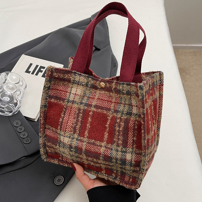 Cozy Checkered Tote Bag
