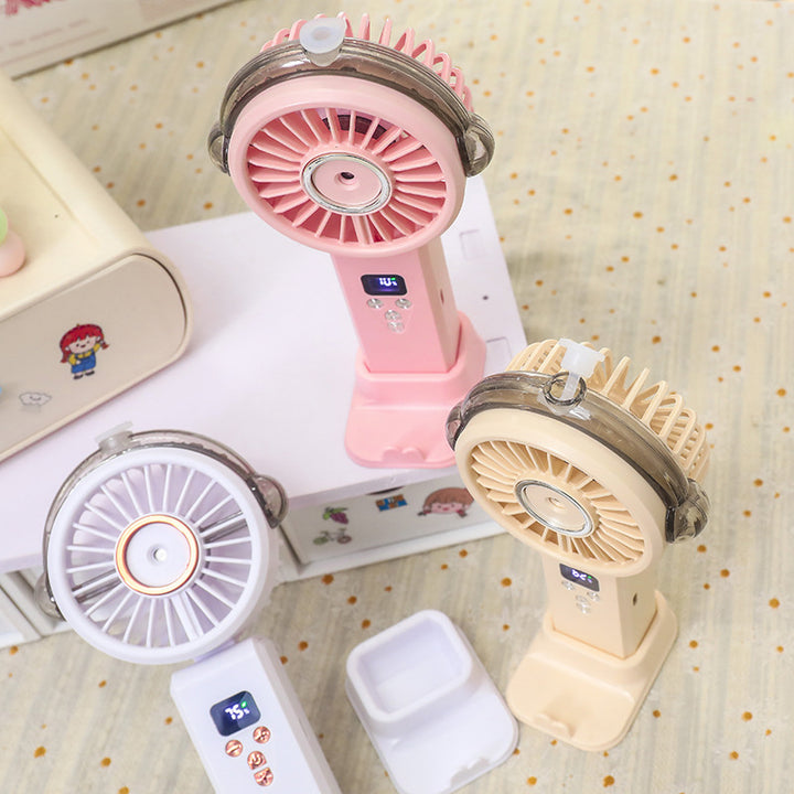 Women portable spray fan with LCD display Kalsten