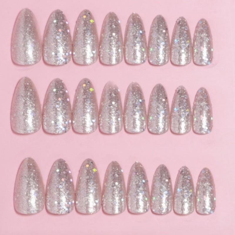 Glittering Almond-Shaped Press-On Nail Set Kalsten
