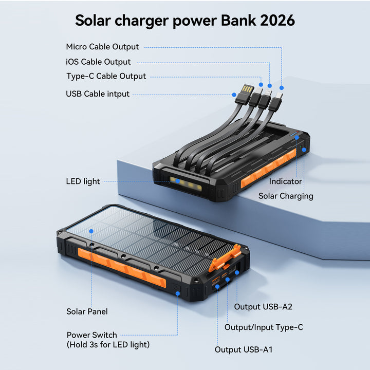 Multifunctional Solar Power Bank with Fast Charging Function Kalsten