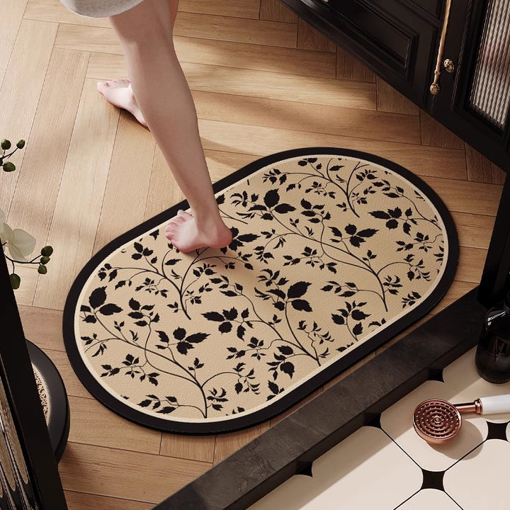 Floral Patterned Non-Slip Bath Mat