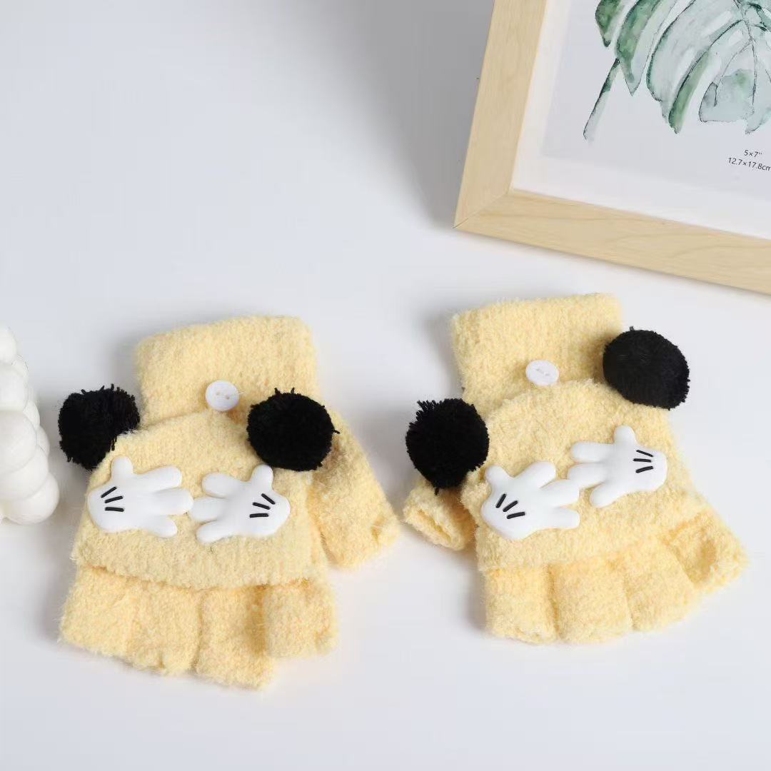 Cute Plush Cartoon-Themed Fingerless Gloves Kalsten