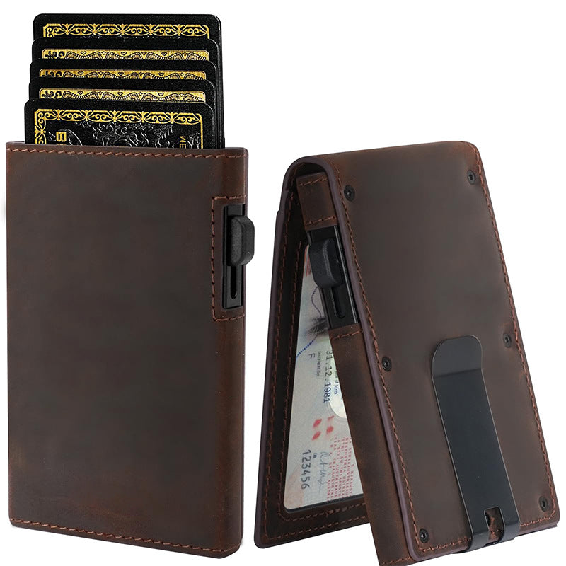 RFID-Blocking Leather Wallet with Money Clip Kalsten