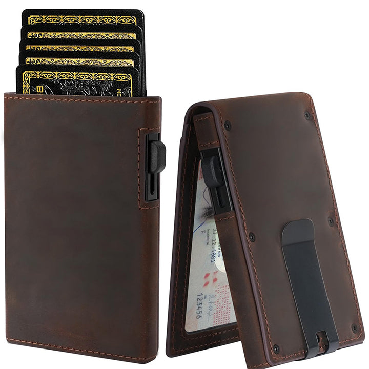 RFID-Blocking Leather Wallet with Money Clip Kalsten