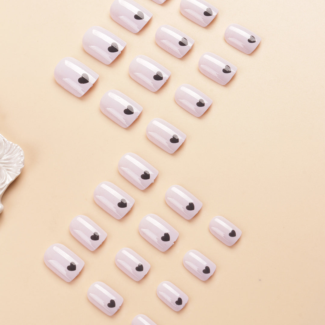 Heart-Embellished Press-On Nail Set Kalsten