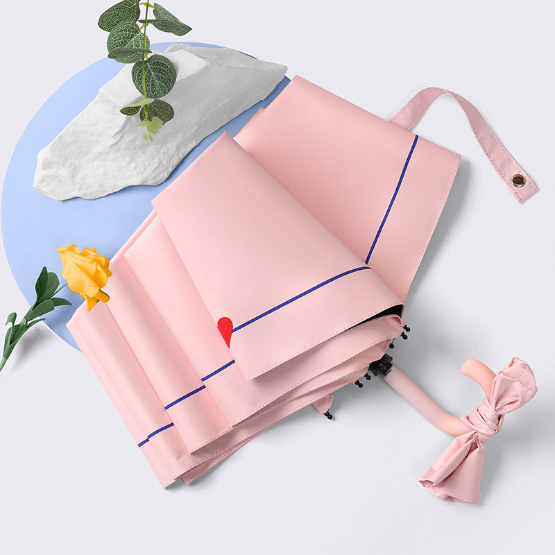 Women's Foldable Umbrella with Elegant Heart Design Kalsten