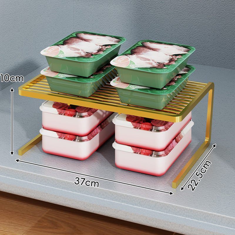 Compact Three Tier Slatted Metal Countertop Pantry Organizer