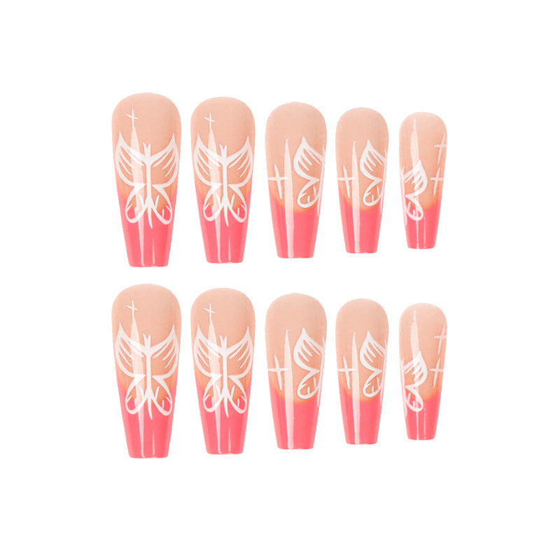Artful stiletto nails with colorful butterfly design Kalsten