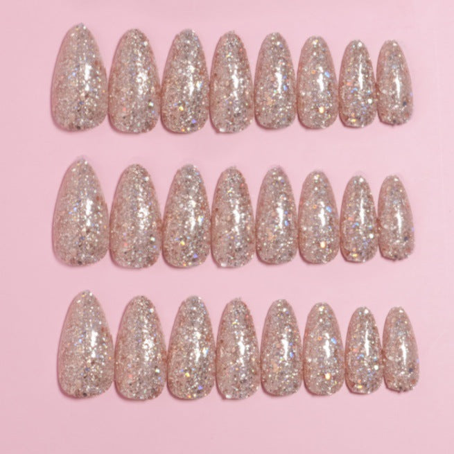 Glittering Almond-Shaped Press-On Nail Set Kalsten