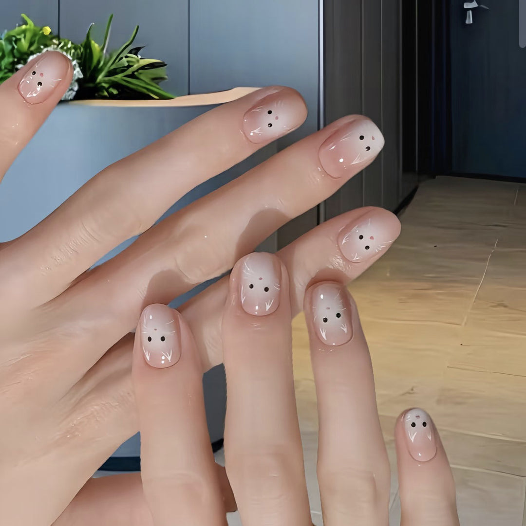 Whimsical Cat-Themed Press-On Nail Art Set Kalsten