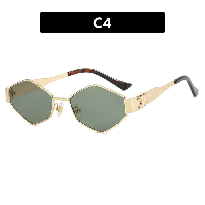 Women's hexagonal designer sunglasses with innovative metal frame Kalsten