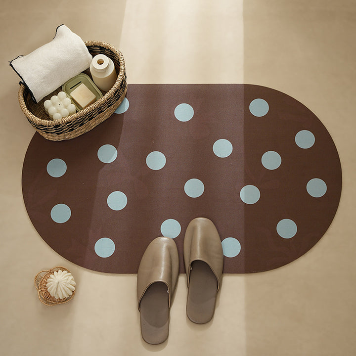 Wipeable placemat made of PVC with large polka dot pattern and non-slip backing Kalsten