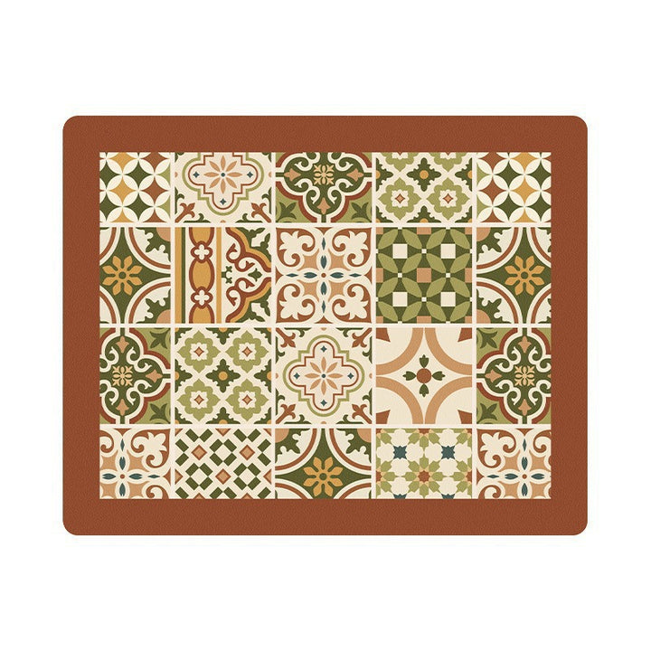 Decorative Floral Print Kitchen Mat for Home