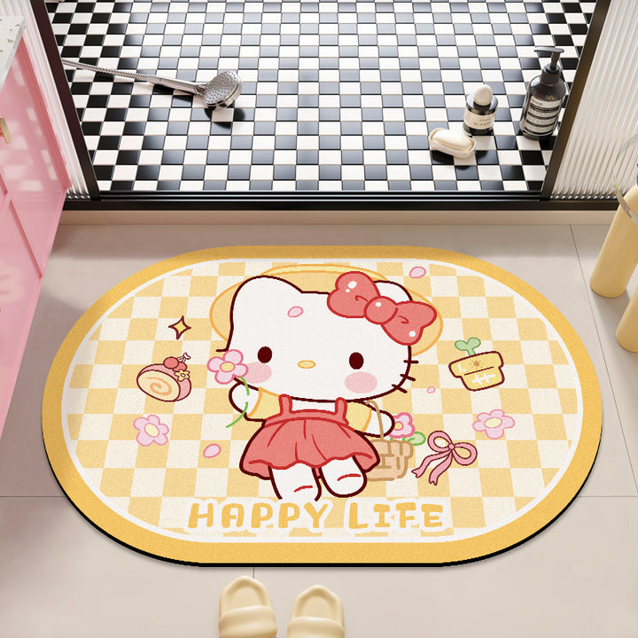 Playful Cartoon Character Bath Rug Decor