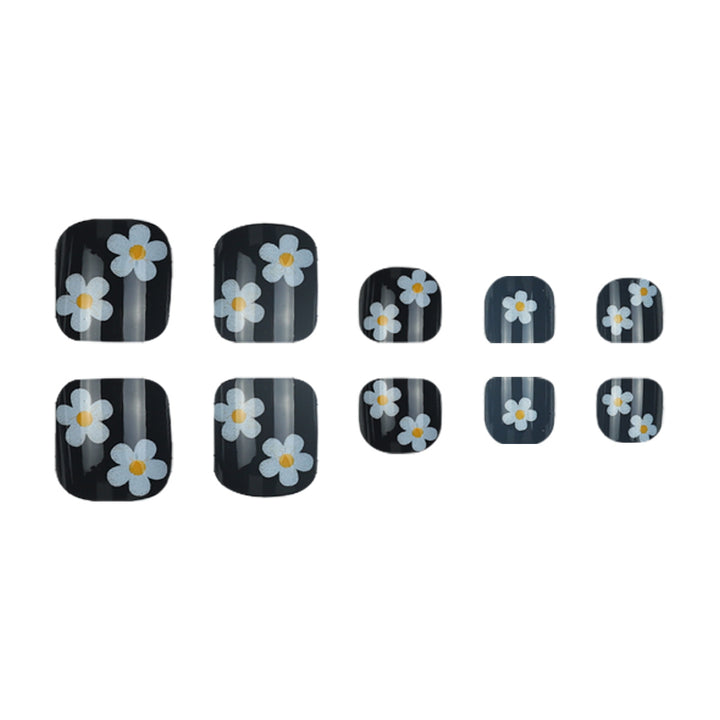 Floral-Embellished Press-On Toenails Kalsten