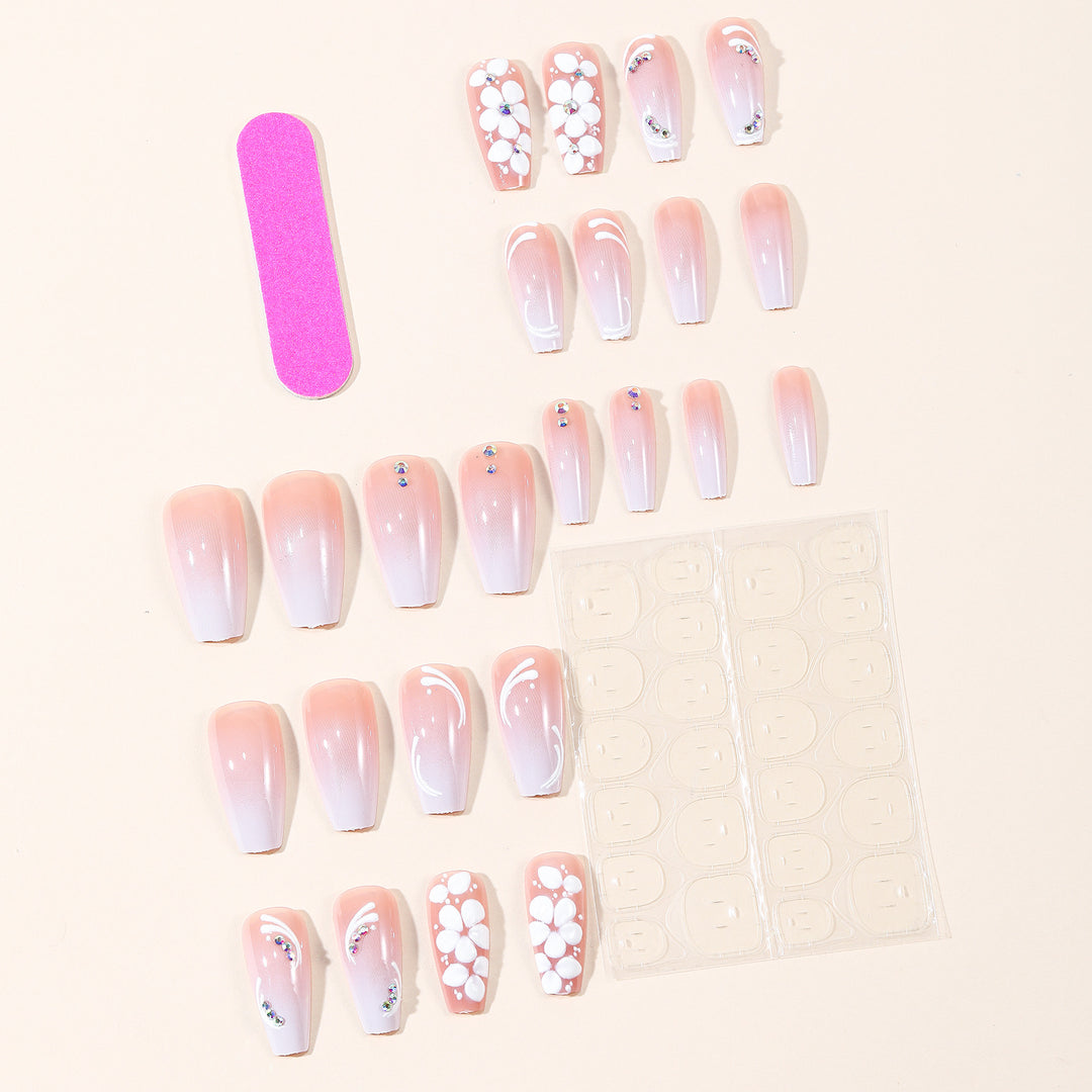 Ornate Floral Acrylic Nail Art Extensions Kalsten