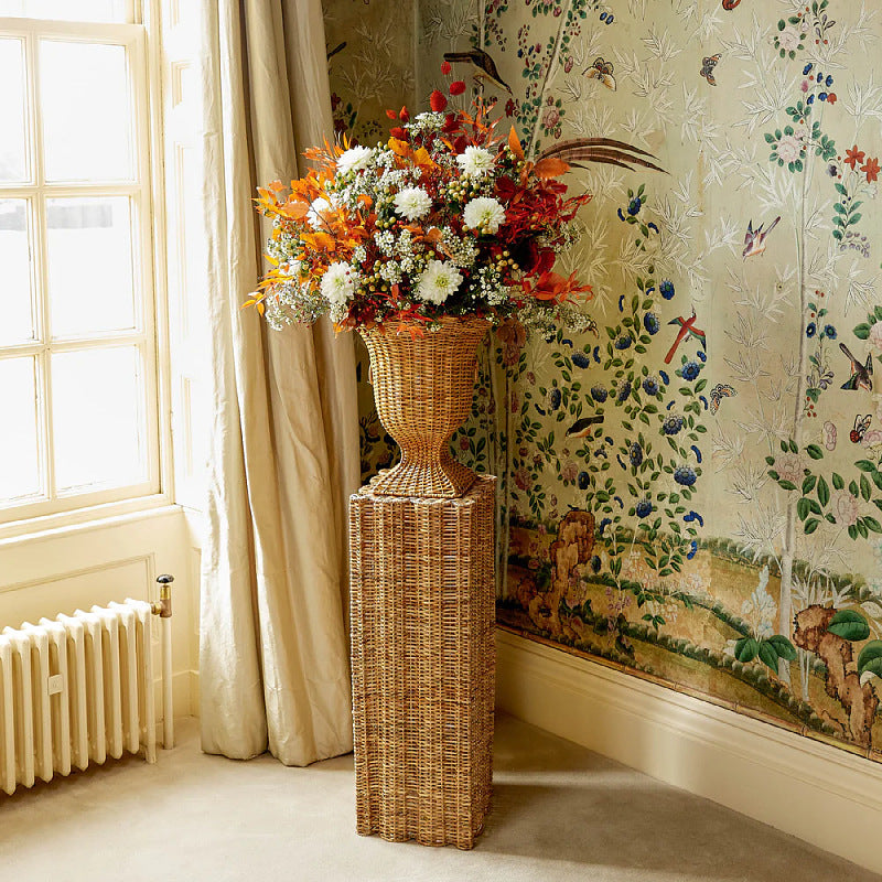 Decorative plant pot stand made of woven material Kalsten