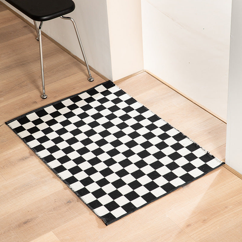 Flat-woven bath mat with abstract geometric pattern Kalsten