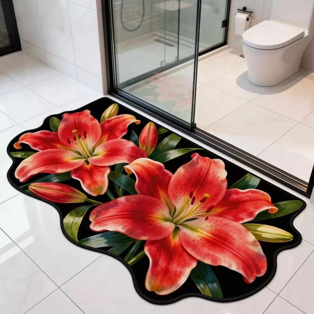 Floral-Themed Shower Mat