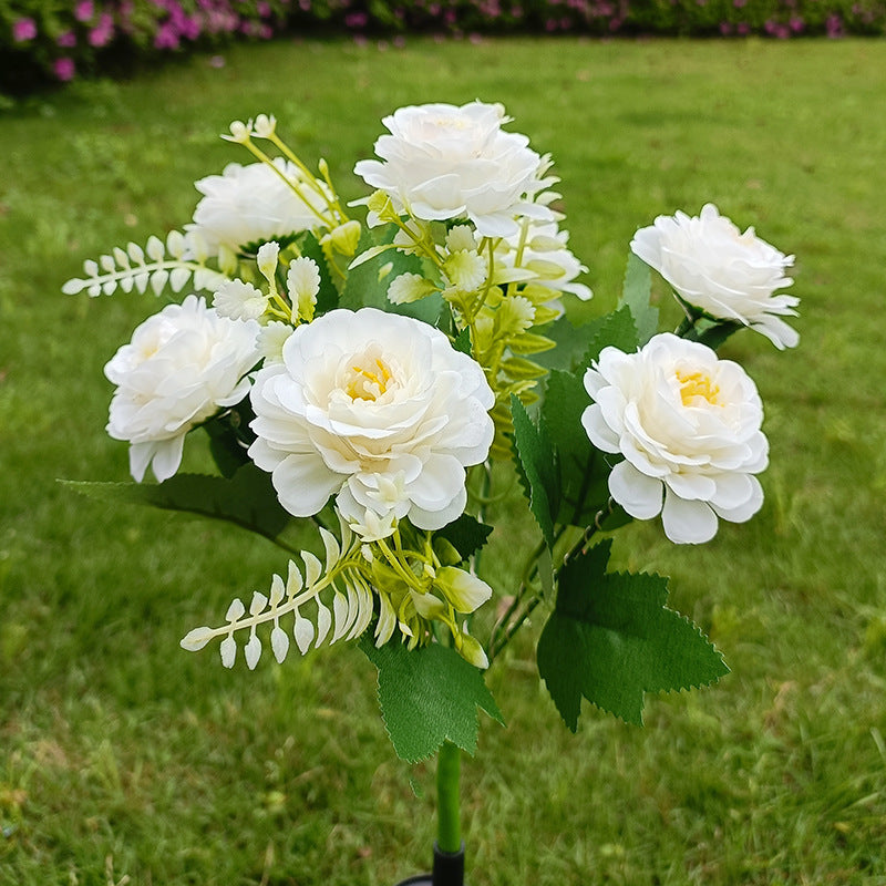 Solar-Powered Realistic Peony Garden Stake With Integrated Warm LED And Weatherproof Base Kalsten