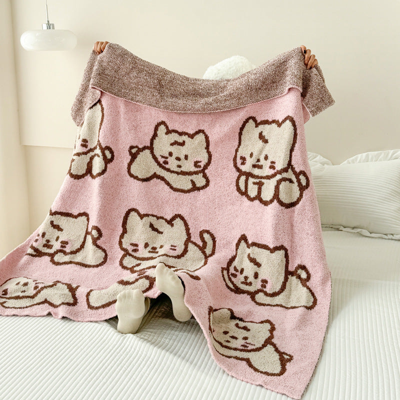 Cat-Themed Cozy Throw Blanket