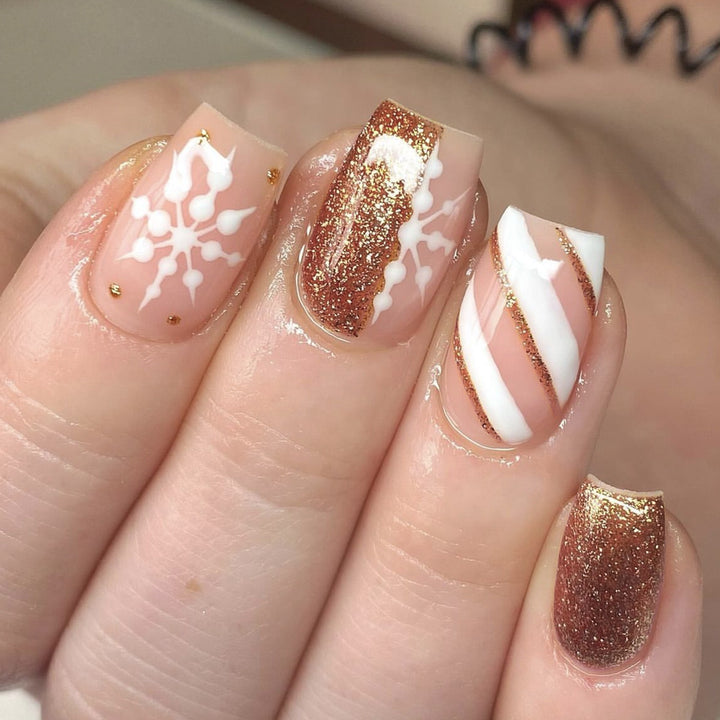 Festive 3D Glitter Nail Art Extensions Kalsten