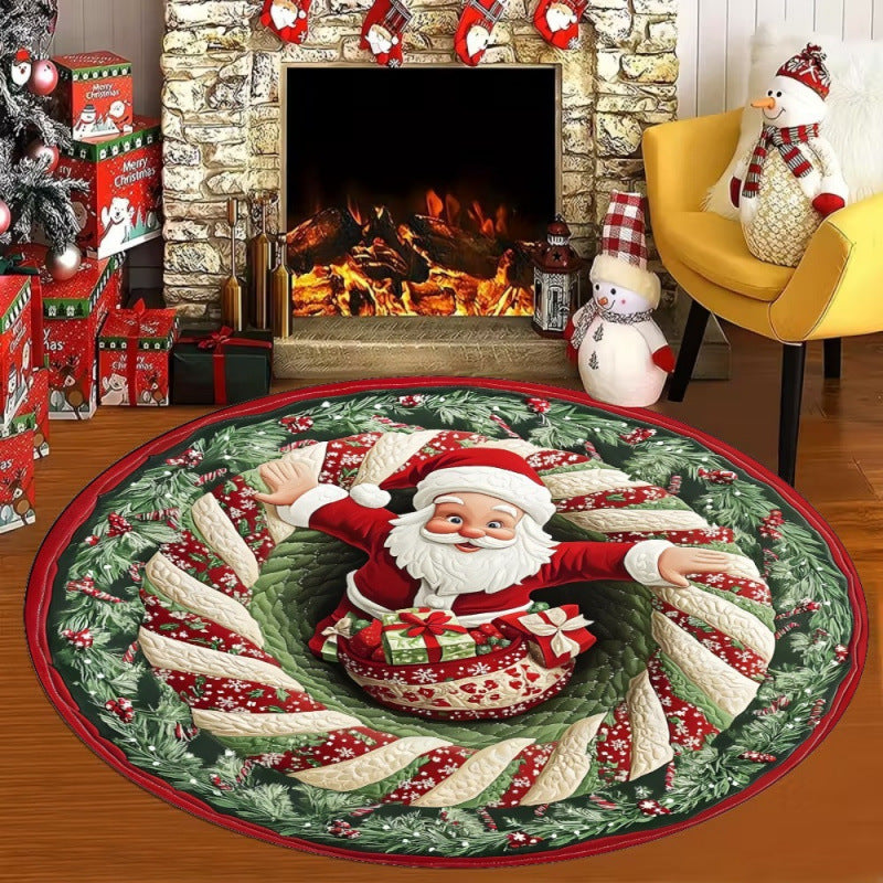 3D Christmas-Themed Area Mat