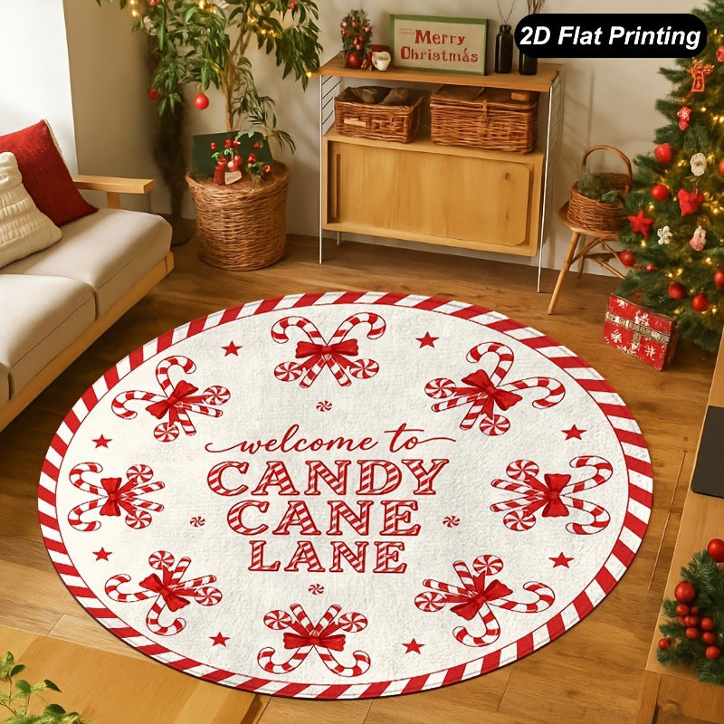Holiday-Themed Round Area Rug