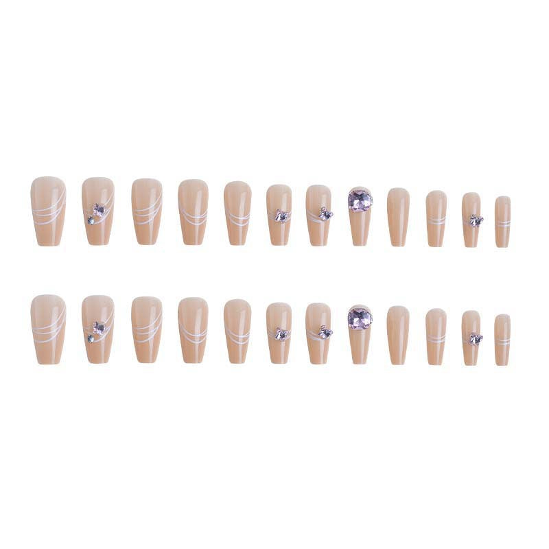 Art nail set with filigree decorations and glamorous accents Kalsten