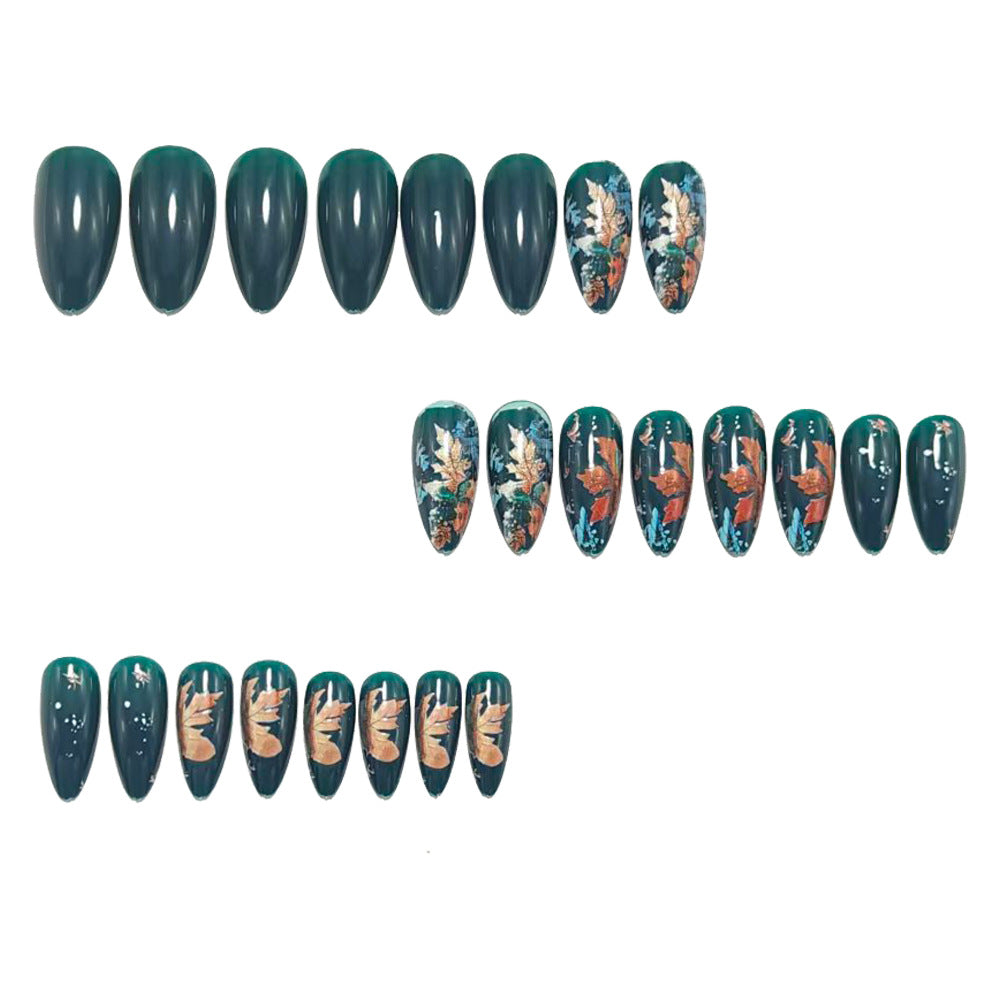 Artificial Nails in Stylish Autumn Design Kalsten