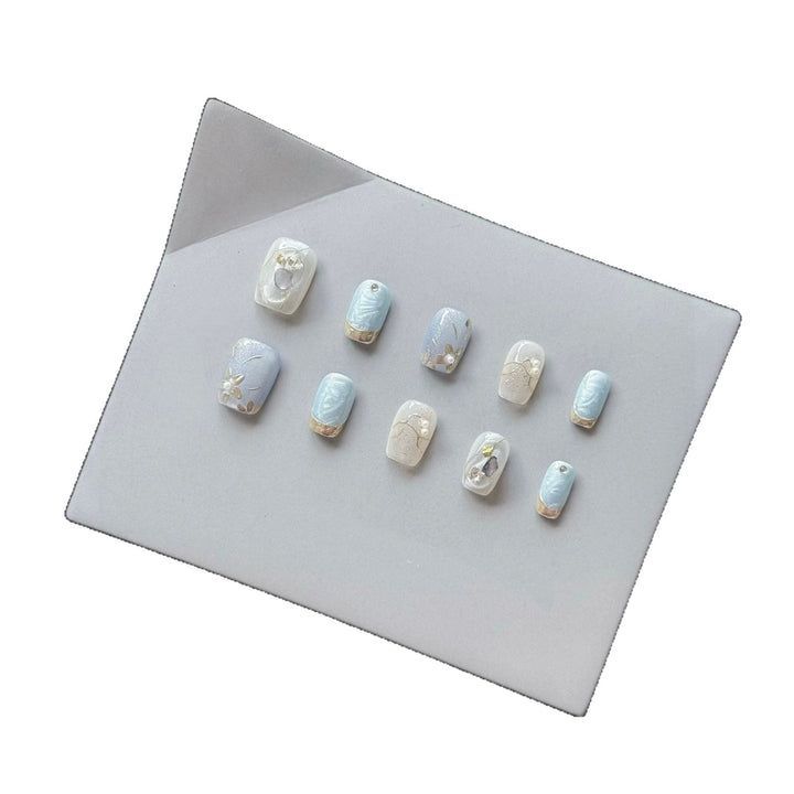 Artistic Hand-Painted Press-On Nail Set