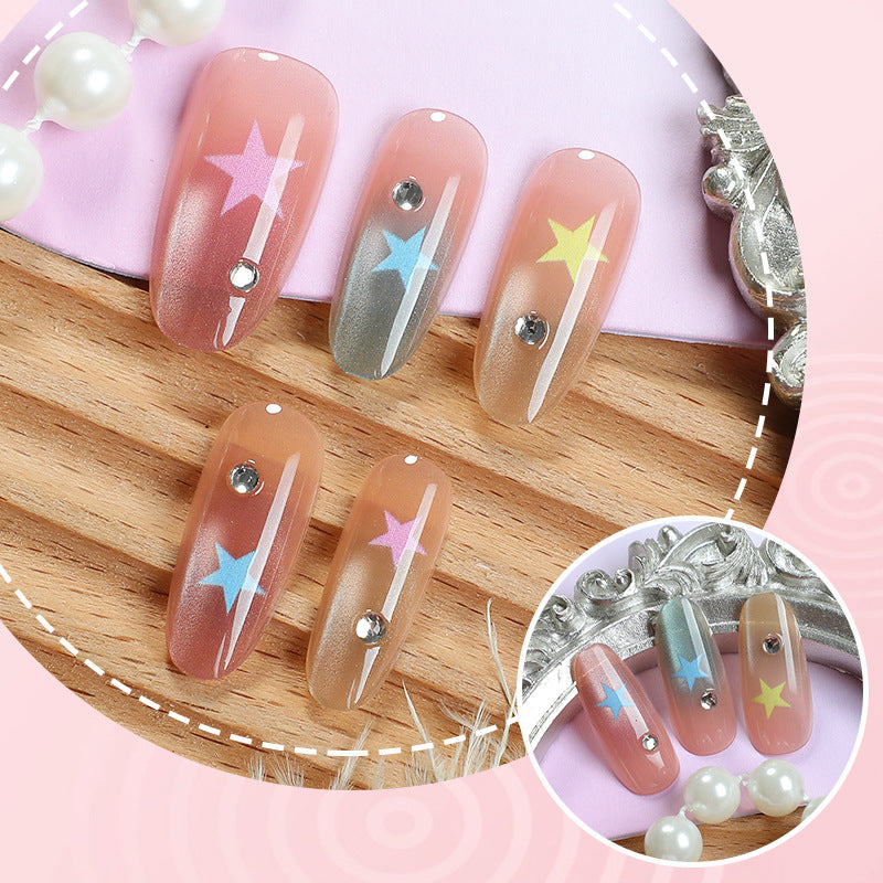 Creative Star-Patterned Press-On Nail Set